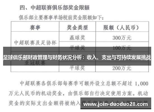 足球俱乐部财政管理与财务状况分析：收入、支出与可持续发展挑战